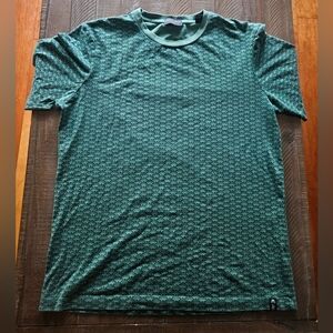 Scotch & Soda Green Short Sleeve Tee Small, Art Deco Shell Pattern Size L